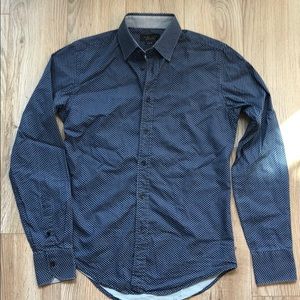 Zara Men’s Blue Print Dress Shirt (S)